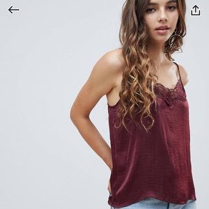 ASOS NWT lace trim red tank size US 6